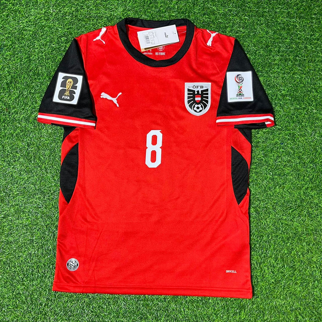 Austria 2026 World Cup Kit Jersey – David Alaba 8- – Front View