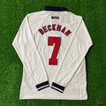 David Beckham 1998 World Cup Long Sleeve Retro Jersey – Back View