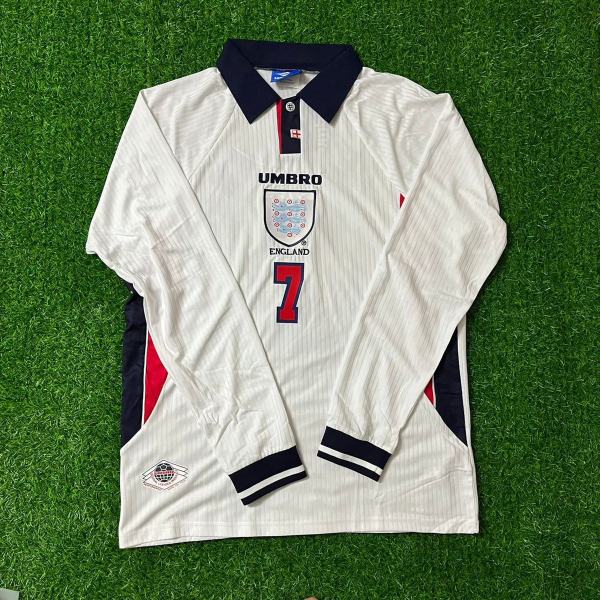 David Beckham 1998 World Cup Long Sleeve Retro Jersey – Front View