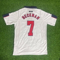 David Beckham 1998 Sleeve White Jersey – Back View