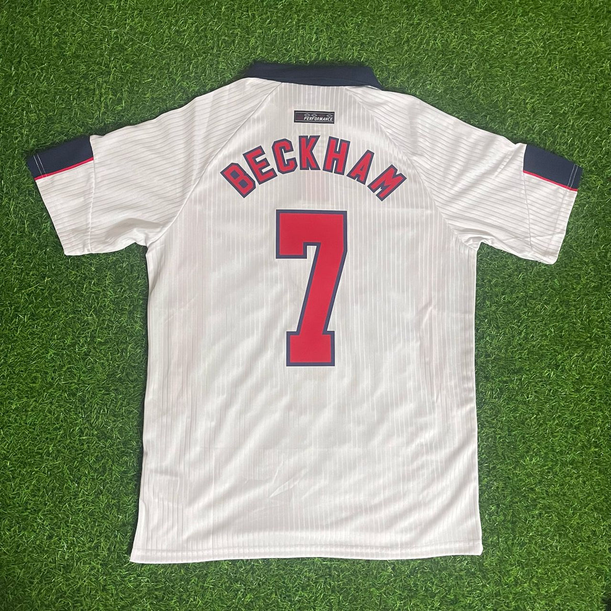 David Beckham 1998 Sleeve White Jersey – Back View