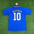 1996/97 David Beckham Manchester United Blue Retro Football Jersey Edition 2 – Back View