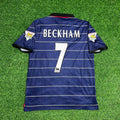 1999/00 David Beckham Manchester United Night Blue Retro Football Jersey – Back View