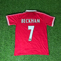 David Beckham Manchester United 1999 Red Retro Jersey – Back View