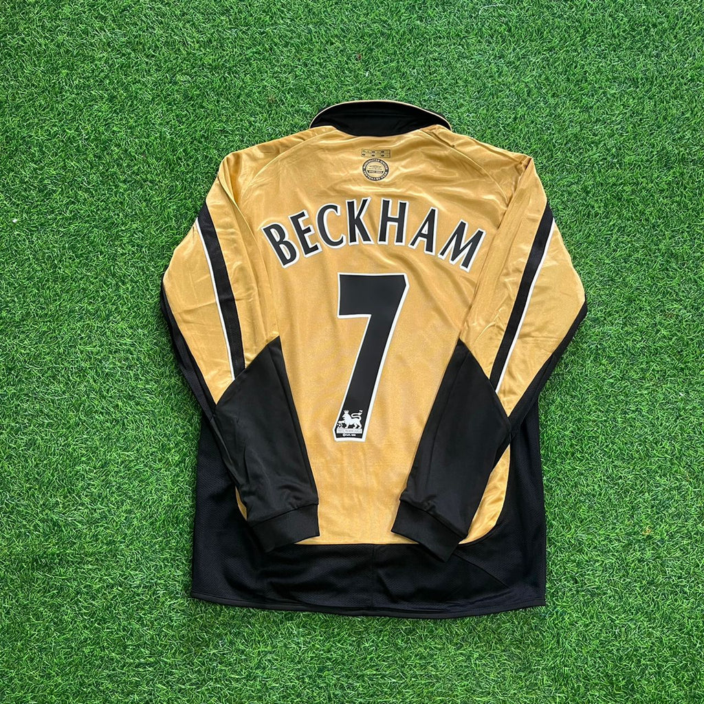 David Beckham #7 Manchester United 01/02 Reversible Away Shirt Retro Jersey – Back View