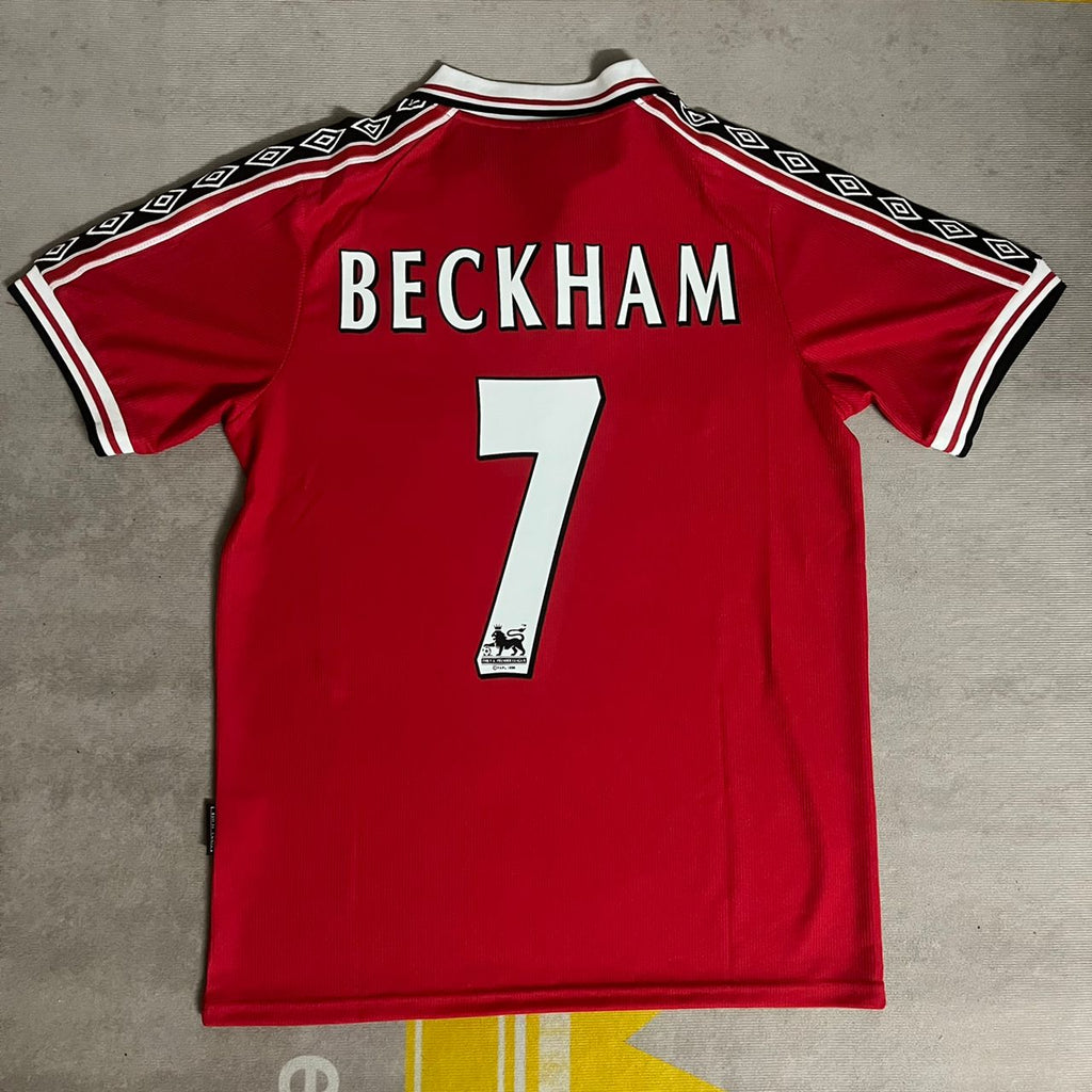 David Beckham Manchester United 1999 Red Retro Jersey – 4