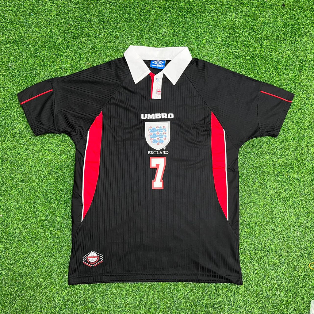 David Beckham Legend Black Retro Jersey – Front View