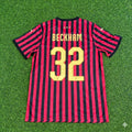 David Beckham AC Milan 120th Anniversary Special Golden Retro Football Jersey – Back View