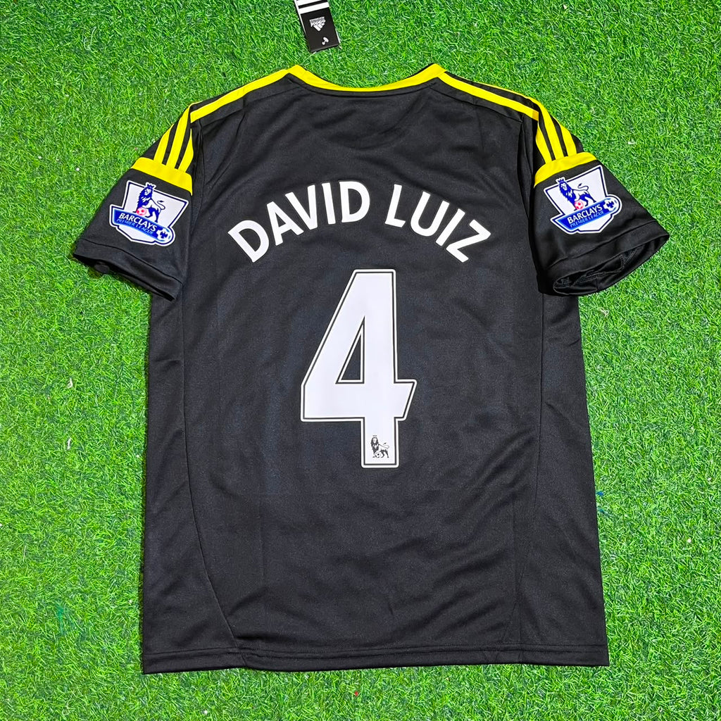 David Luiz Chelsea 2012 2013 Black Blue Retro Kit Jersey – Back View