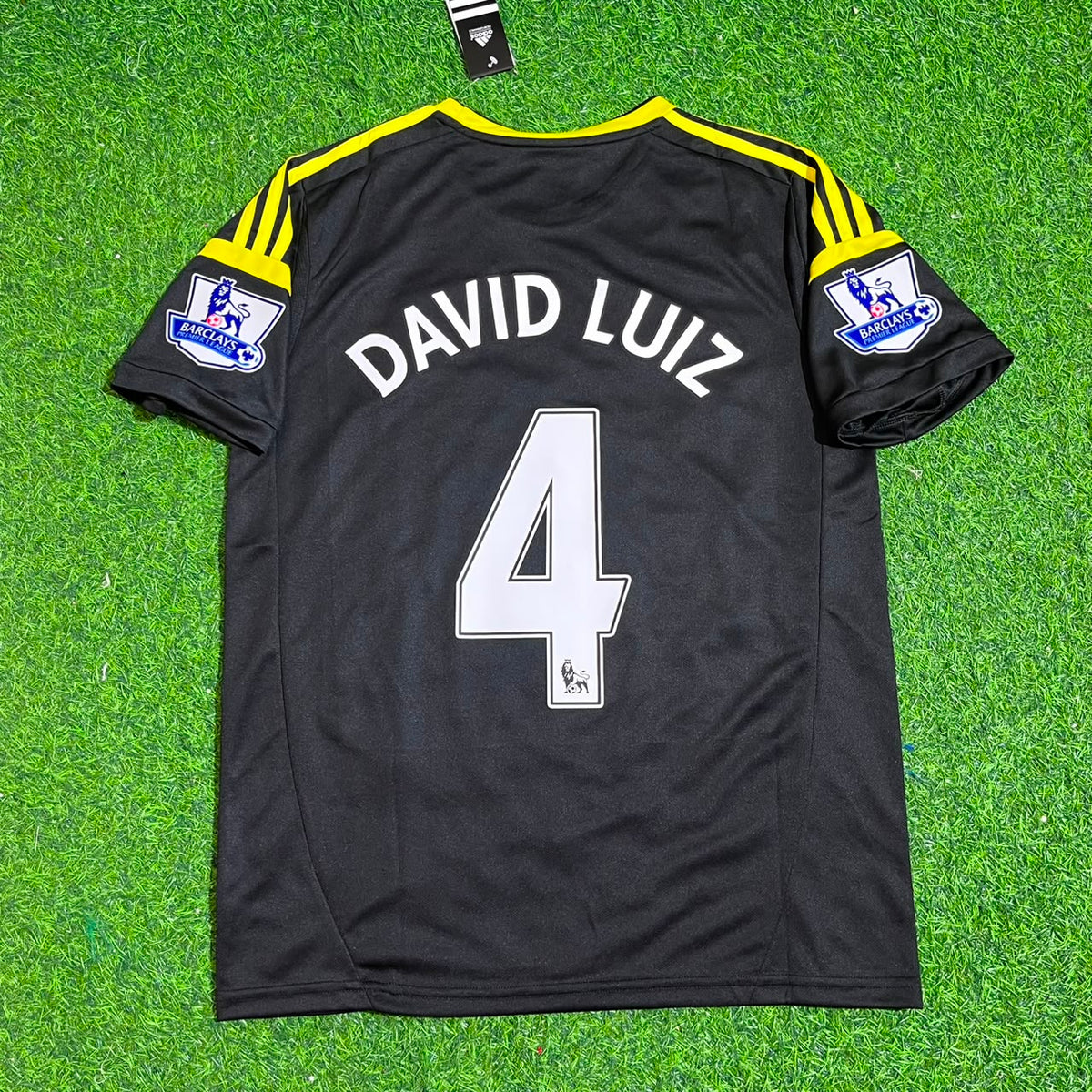 David Luiz Chelsea 2012 2013 Black Blue Retro Kit Jersey – Back View