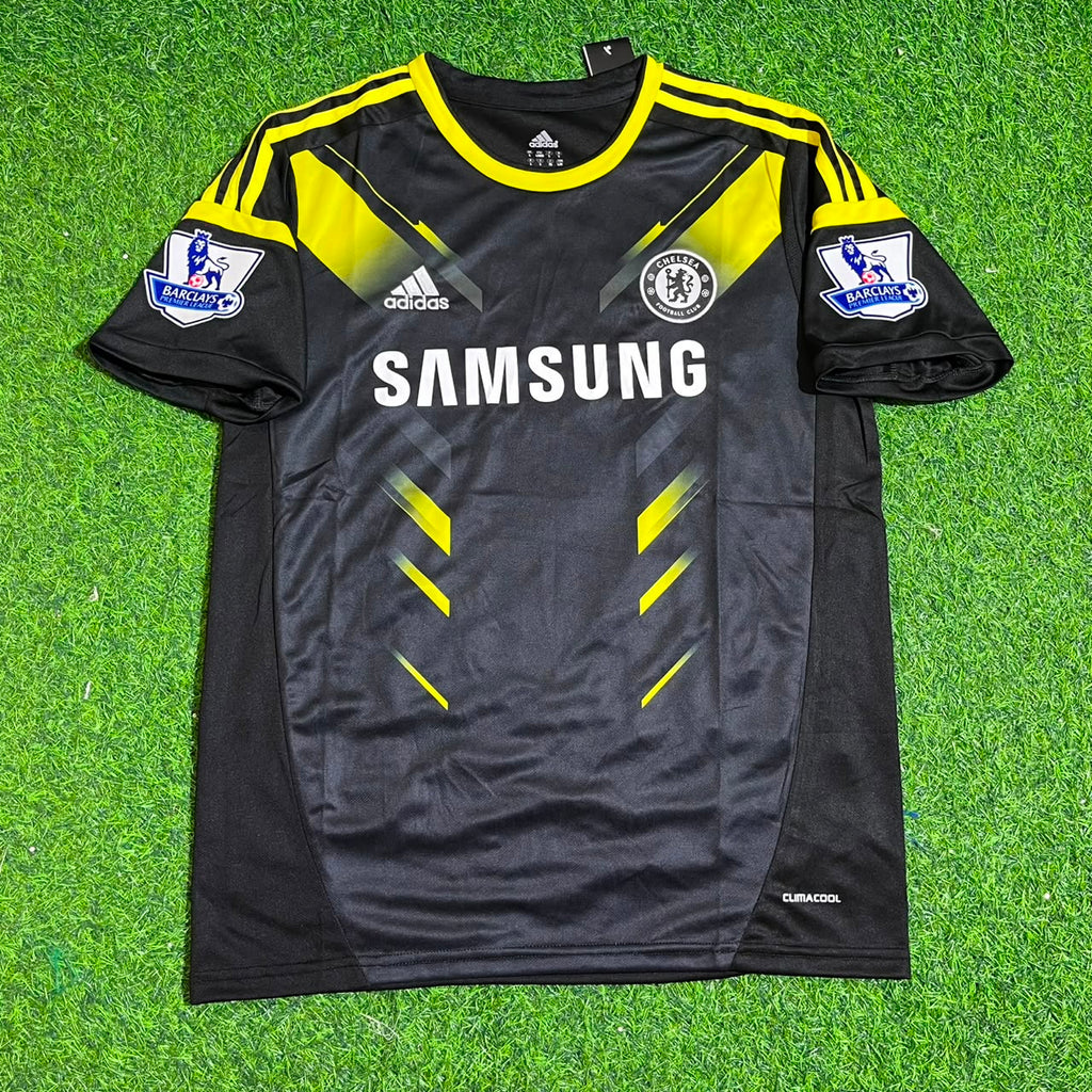 David Luiz Chelsea 2012 2013 Black Blue Retro Kit Jersey – Front View