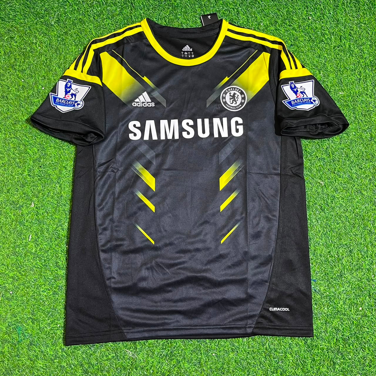 David Luiz Chelsea 2012 2013 Black Blue Retro Kit Jersey – Front View