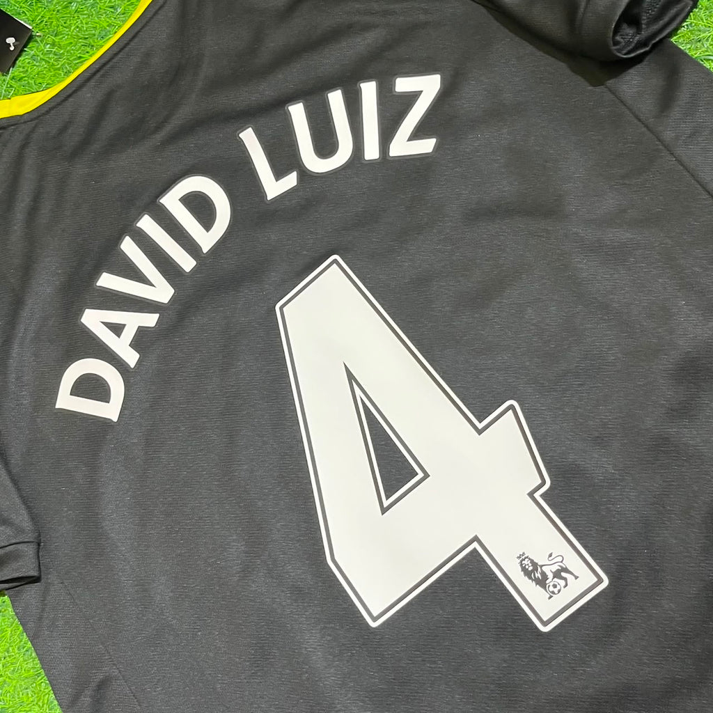 David Luiz Chelsea 2012 2013 Black Blue Retro Kit Jersey – Detailed View