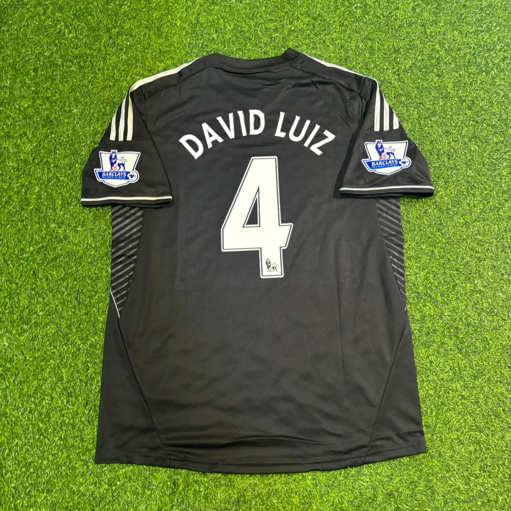 2013/14 David Luiz Chelsea Black Retro Football Jersey – Back View