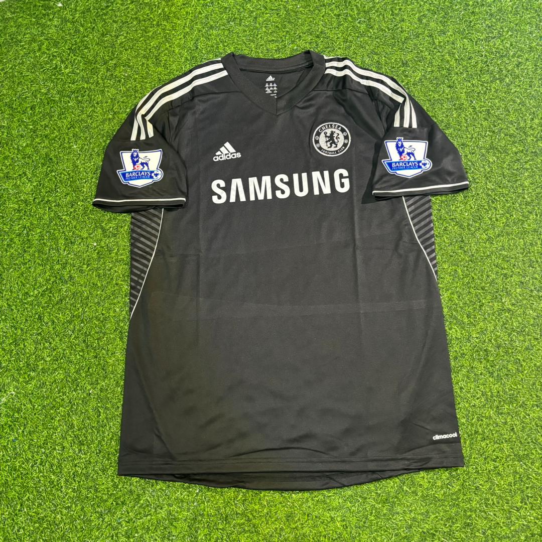 2013/14 David Luiz Chelsea Black Retro Football Jersey – Front View