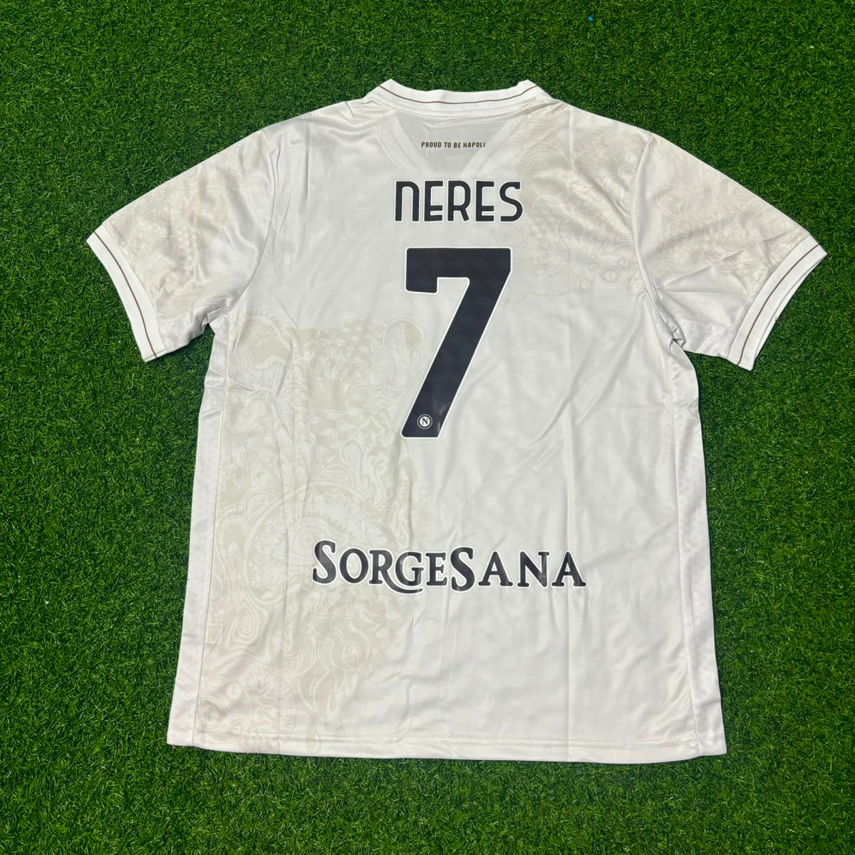 David Neres #7 Napoli Football Jersey – Back View