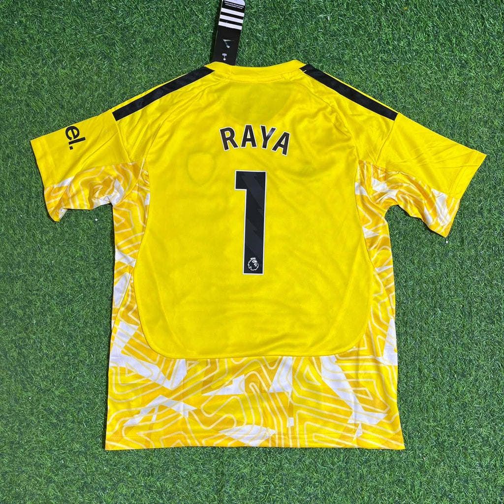 David Raya Arsenal 2026/2027 New Season Away Yellow Kids Goalkeeper Jersey Kit Soccer – Detailed View