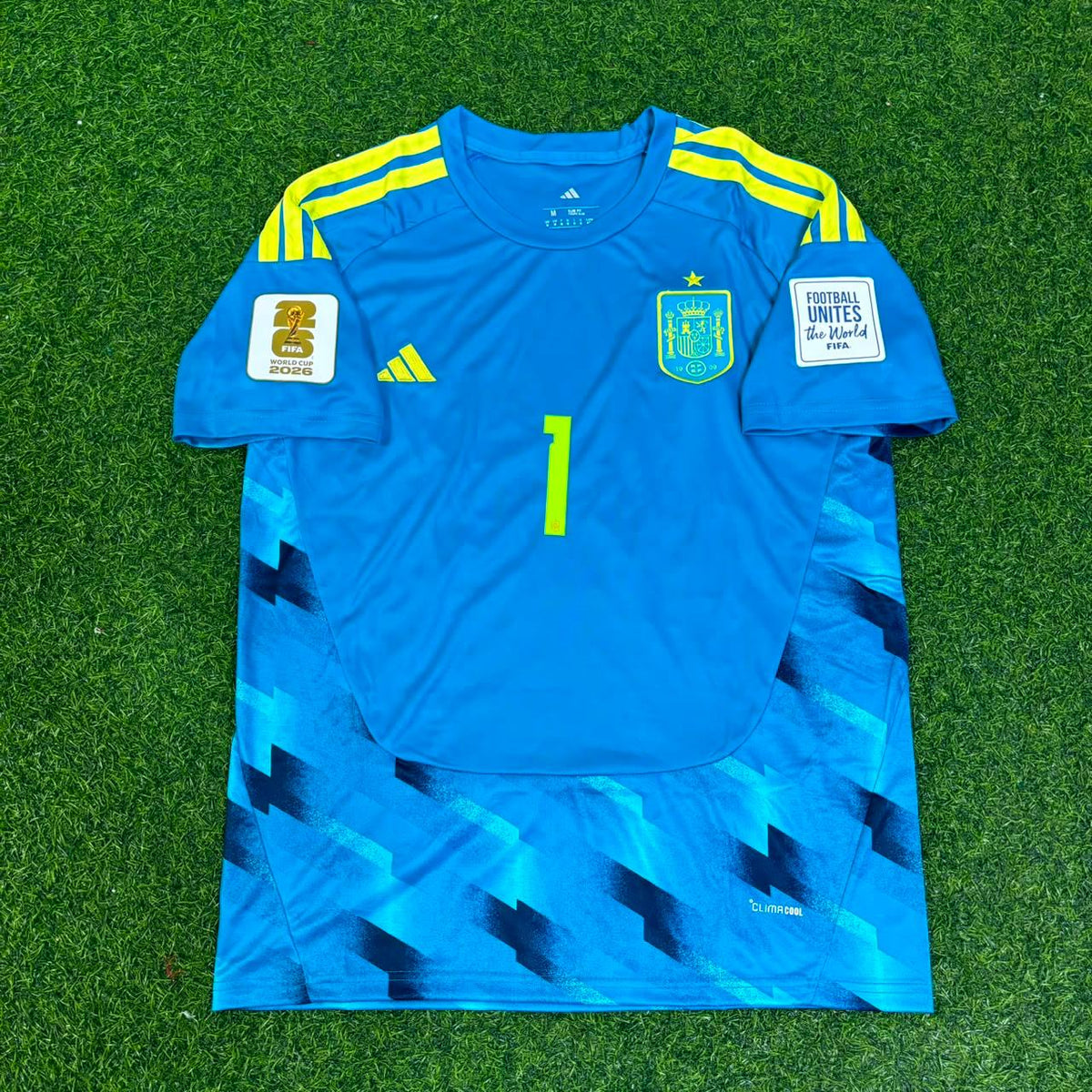 David Raya Spain Goalkeeper 2026 World Cup Blue Special Football Jersey – Front View