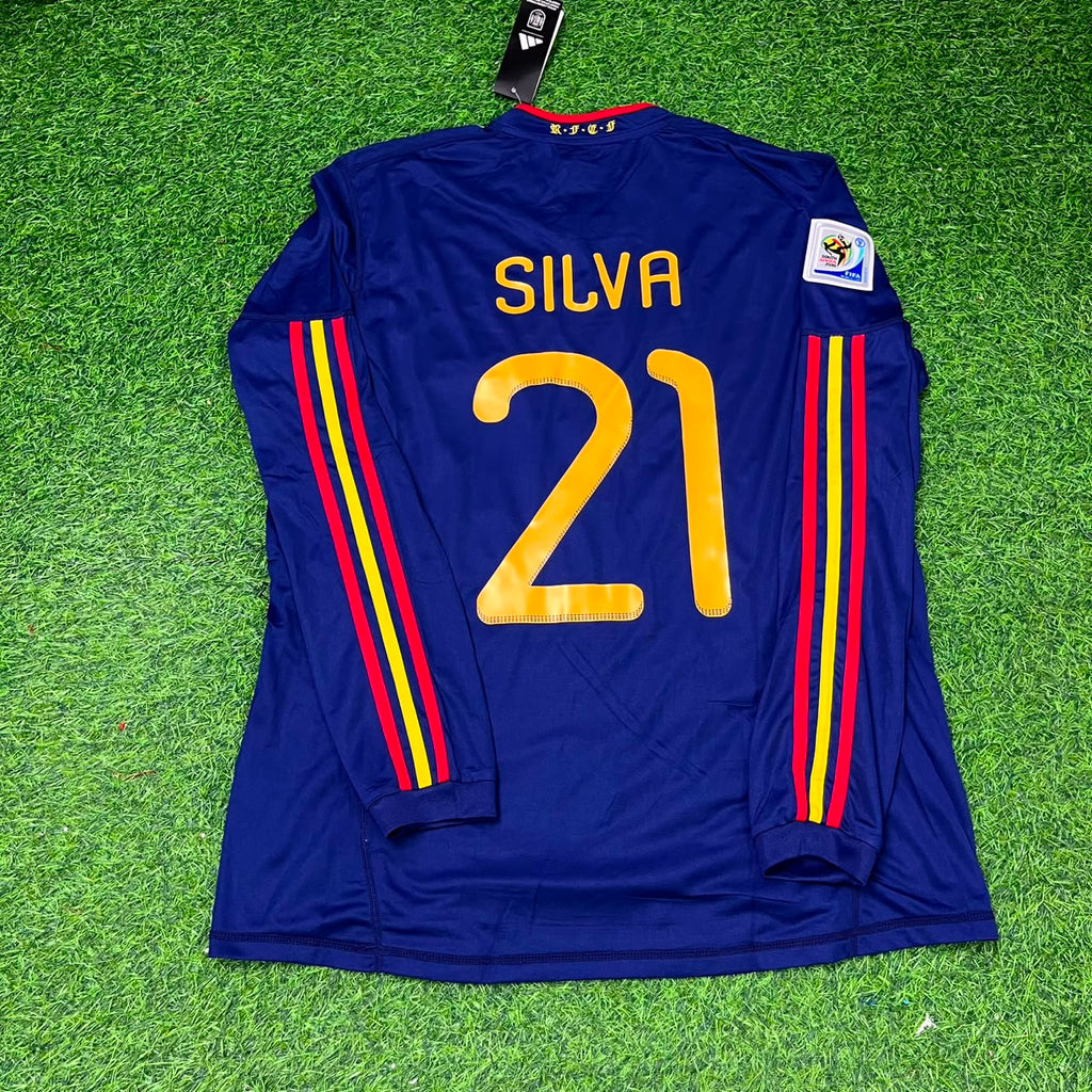 David Silva - Spain 2010 World Cup Final Retro Jersey – Back View