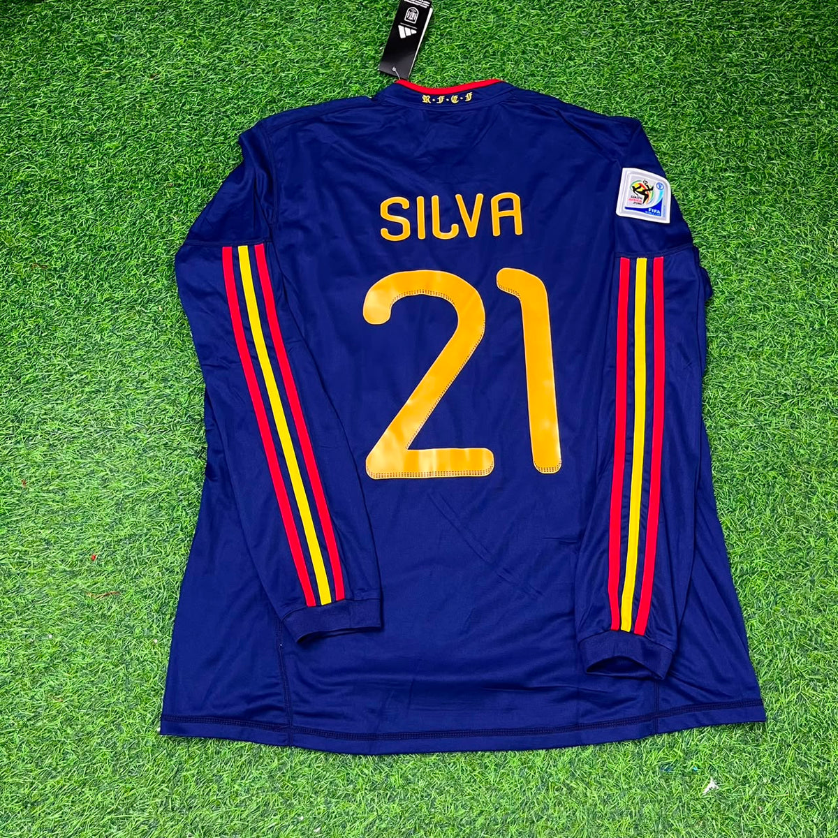 David Silva - Spain 2010 World Cup Final Retro Jersey – Back View