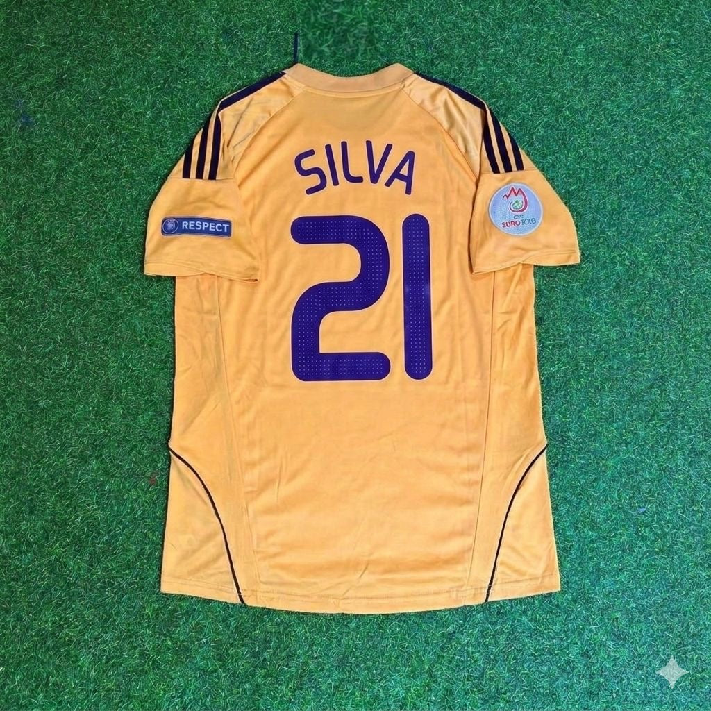 2008 Spain EURO David Silva 21- Retro Football Jersey – Back View