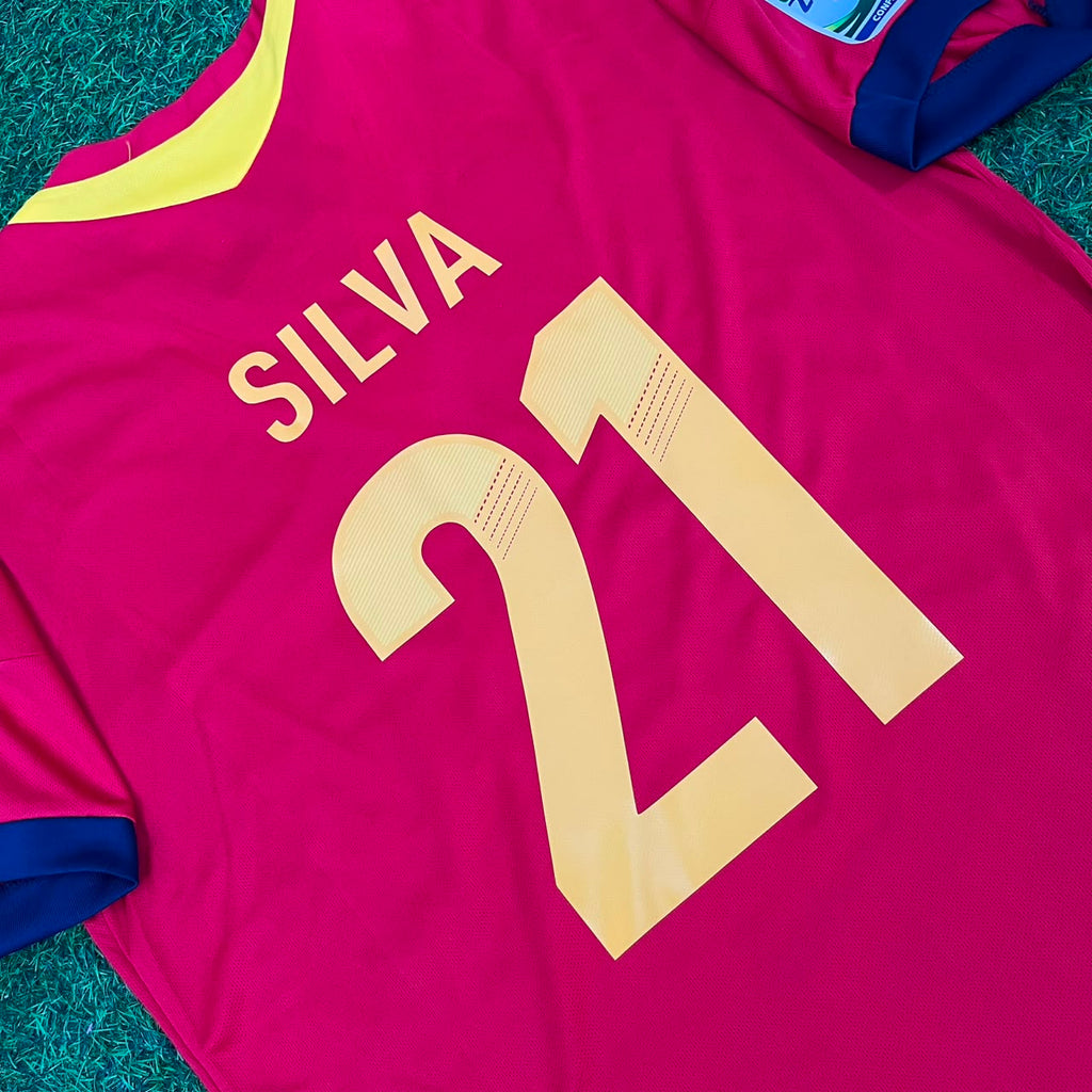 2013 David Silva Spain Confederations Cup Retro Football Jersey – Detailed View