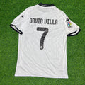 David Villa #7 Valencia 2009-2010 Home Retro Football Jersey – Back View