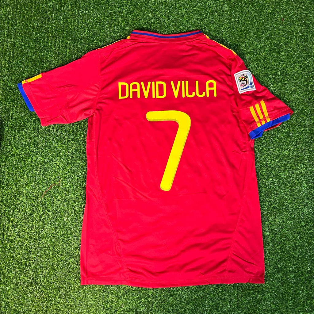 David Villa 7 – Spain 2010 World Cup Retro Kit Jersey – | | – Back View