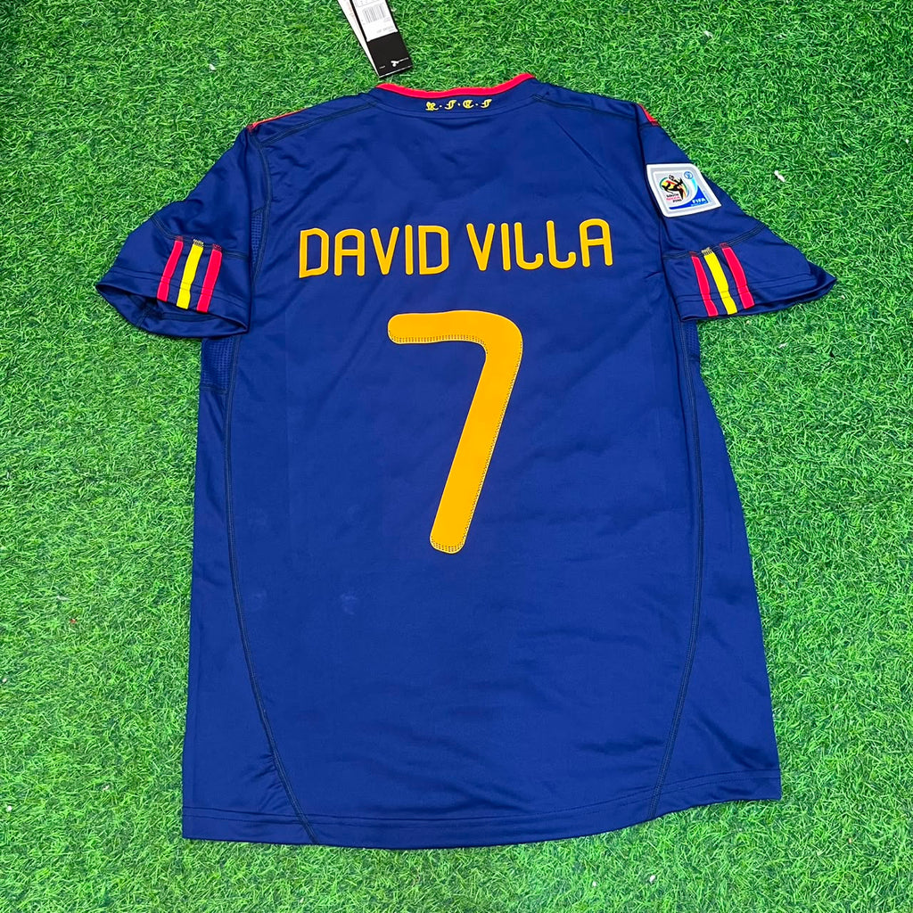 David Villa #7 - Spain Away 2010 World Cup Final Retro Jersey – Back View
