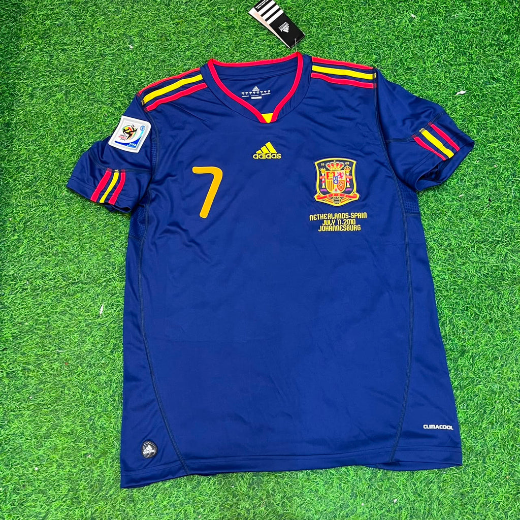 David Villa #7 - Spain Away 2010 World Cup Final Retro Jersey – Front View