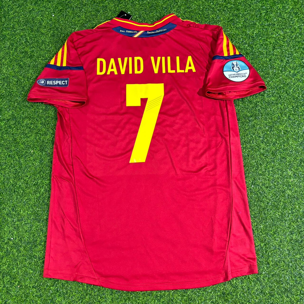 2012 Spain EURO David Villa Final Retro Football Jersey – Back View