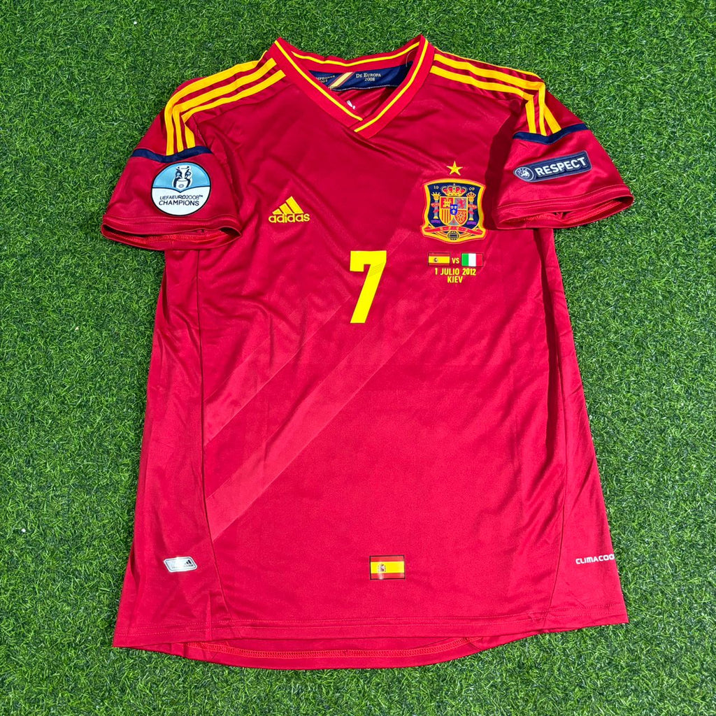 2012 Spain EURO David Villa Final Retro Football Jersey – Front View
