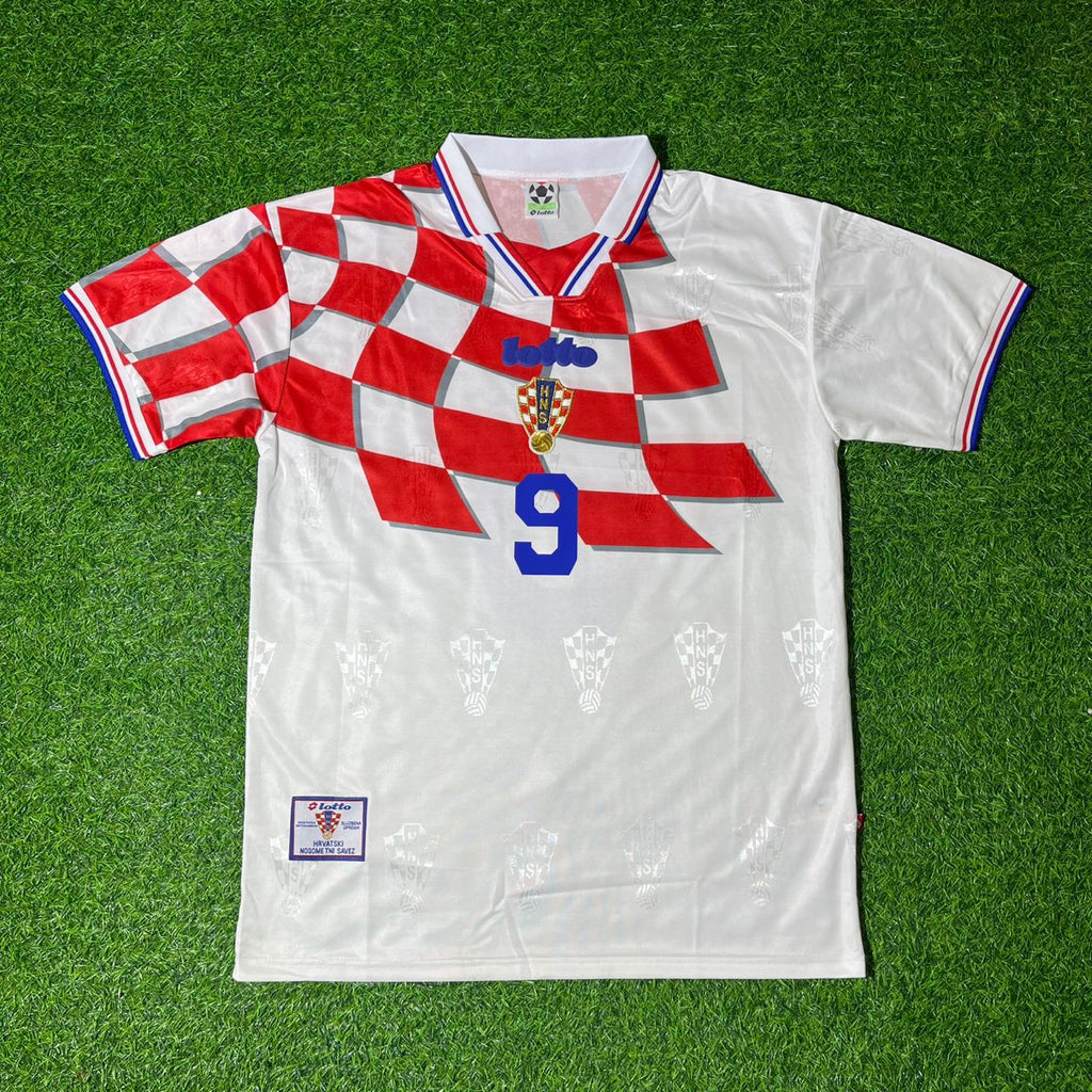 1998 Croatia World Cup Davor Šuker Retro Football Jersey – Front View