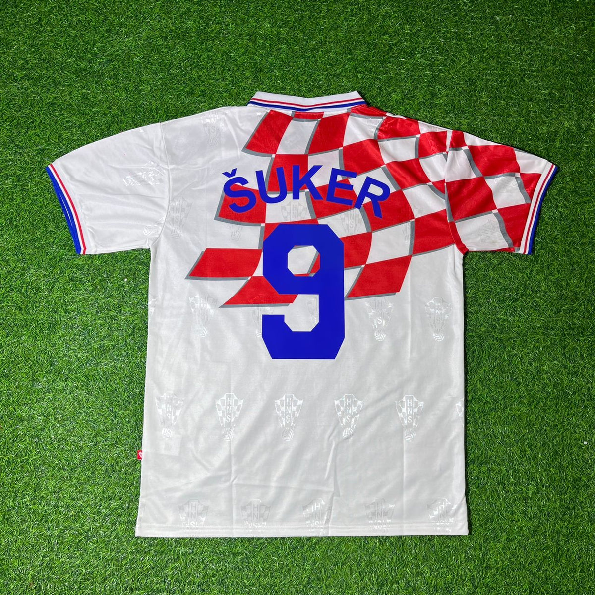 Davor Šuker Croatia 1998 World Cup Retro Football Jersey – Back View