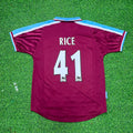 Declan Rice #41 West Ham United Home Retro Football Jersey – Back View