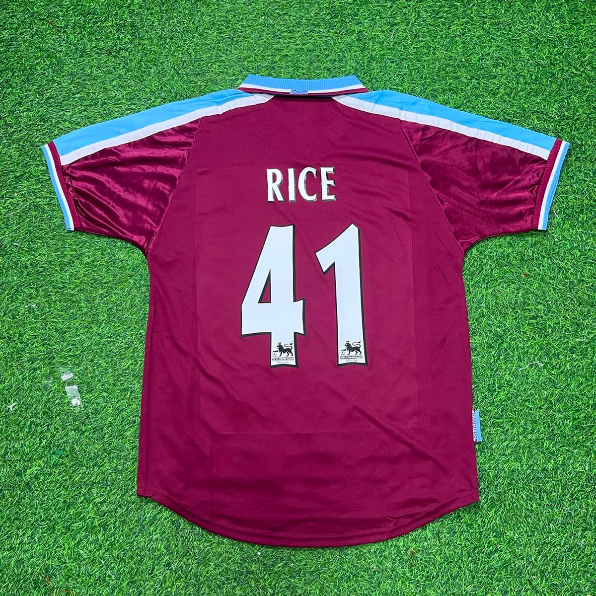 Declan Rice #41 West Ham United Home Retro Football Jersey – Back View