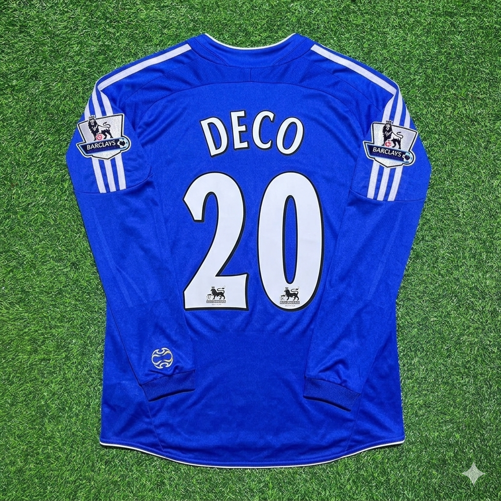 2006/08 Deco #20 Chelsea Long Sleeve EPL Patch Football Jersey – Back View