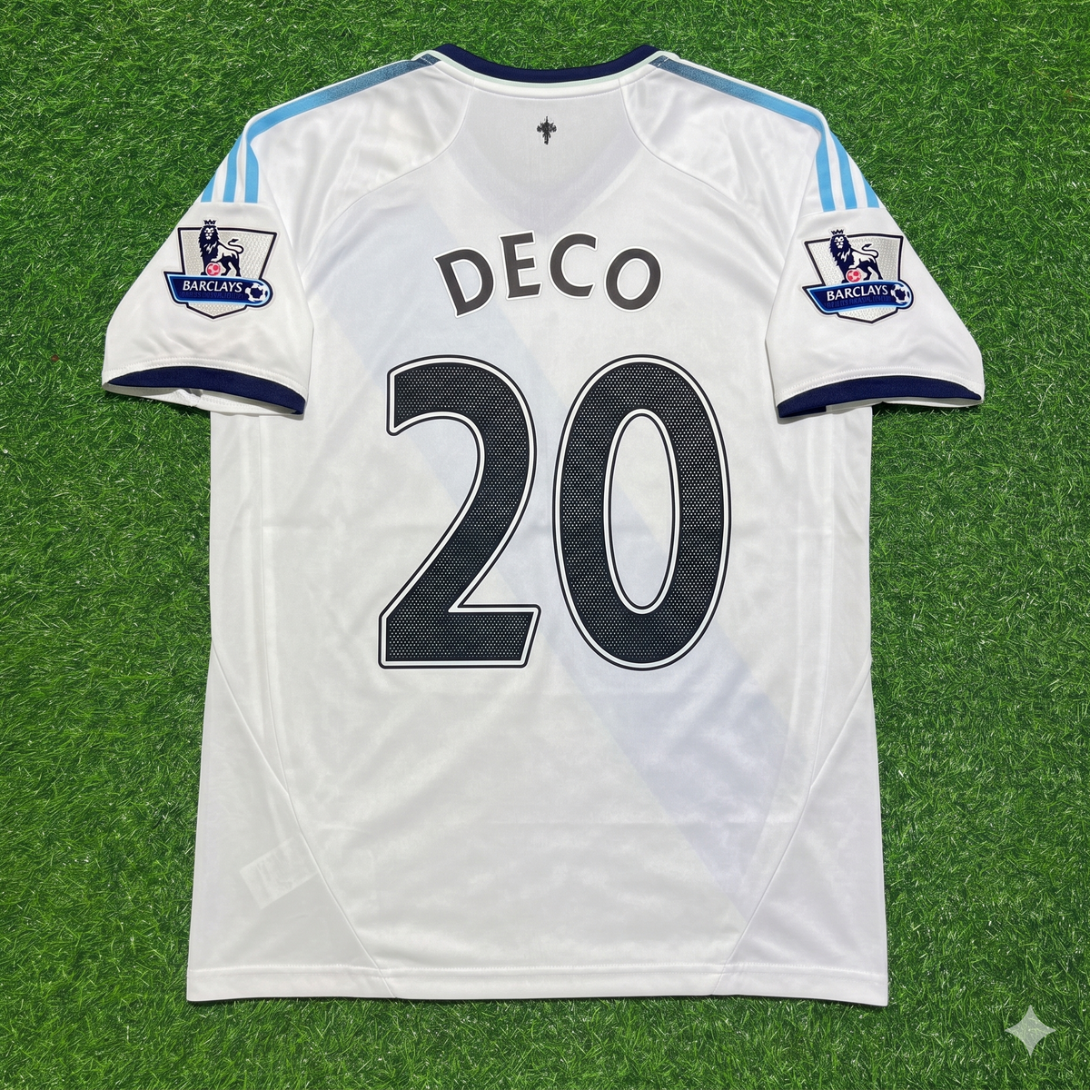 Chelsea Retro White Football Jersey – Deco – Back View