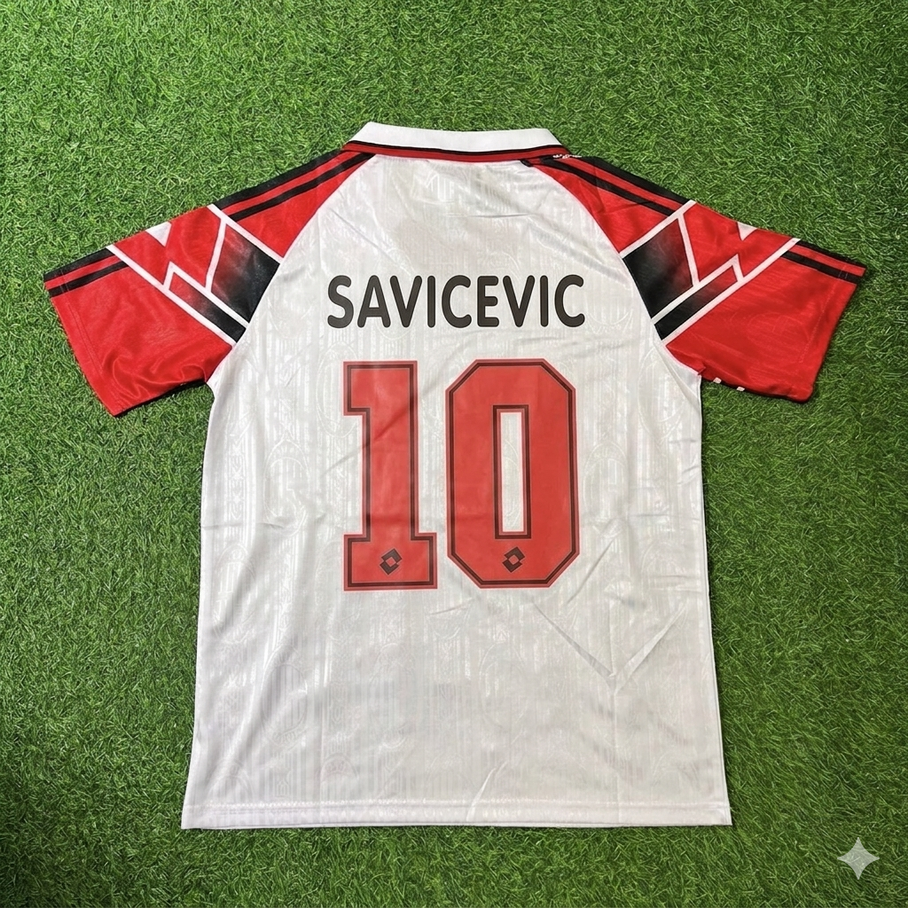 AC Milan 1997 Away Retro Football Jersey – Dejan Savićević #10 – Back View