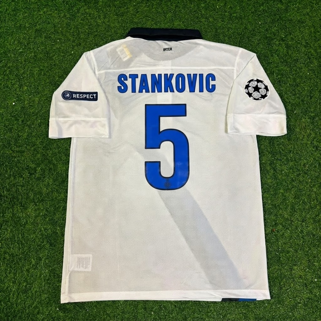 Dejan Stankovic #5 Inter 2011/2012 White Away Jersey – Back View