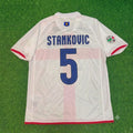 Dejan Stankovic #5 Inter 2007- 2008 Season Away White Red Retro Jersey – Back View