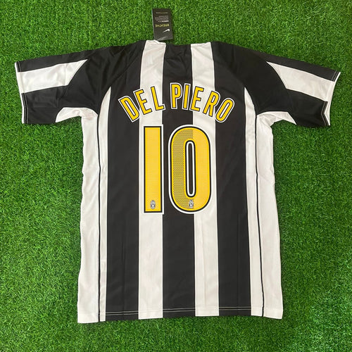 Alessandro Del Piero Juventus 2004-2005 White & Black Retro Jersey | Kit | | – Back View