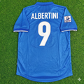 1998 Italy World Cup Demetrio Albertini Home Blue Retro Football Jersey – Back View