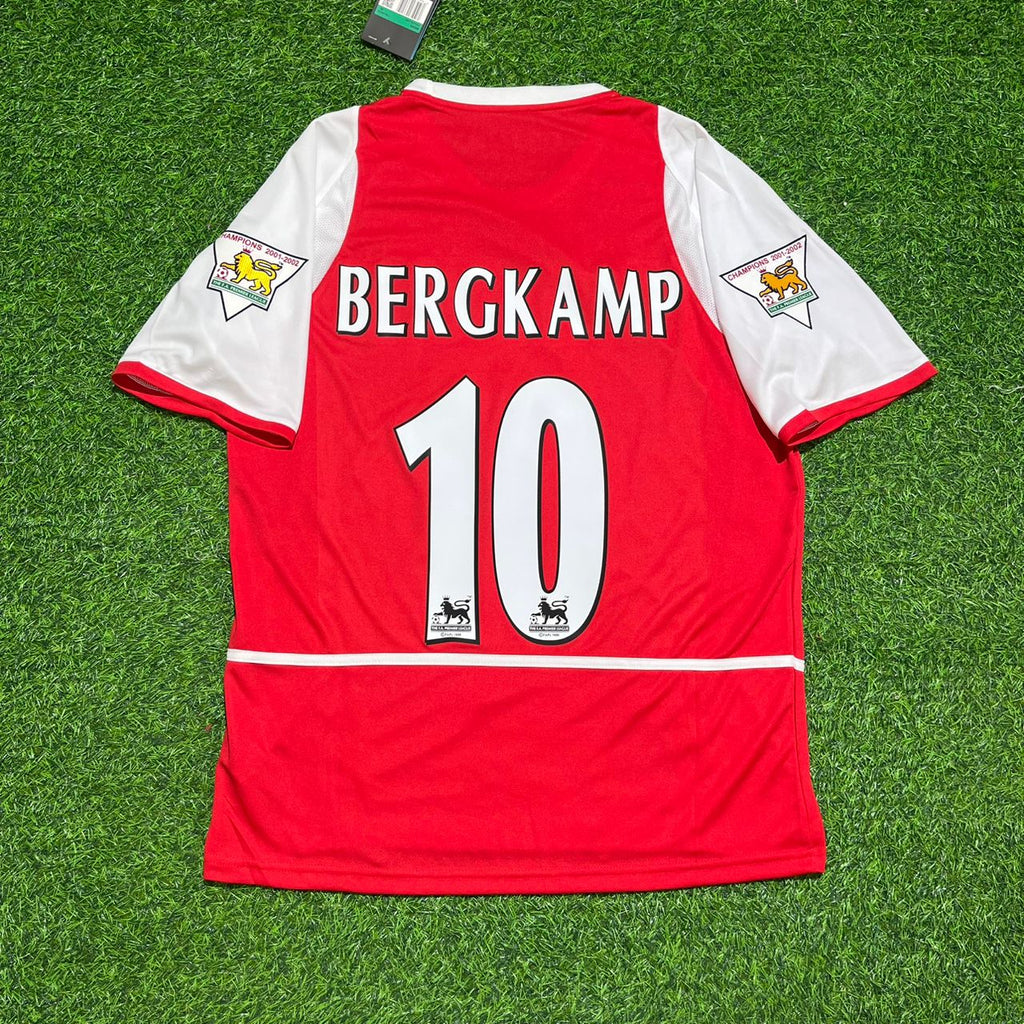 2002/03 Dennis Bergkamp 10 Arsenal EPL Patch Home Retro Football Jersey Collection – Back View