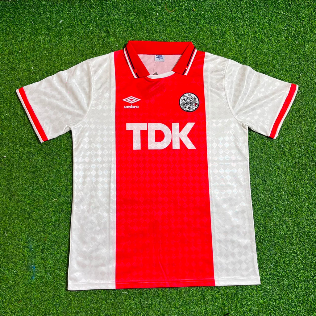 Ajax 1988 1990 Retro Football Jersey – Dennis Bergkamp – Front View