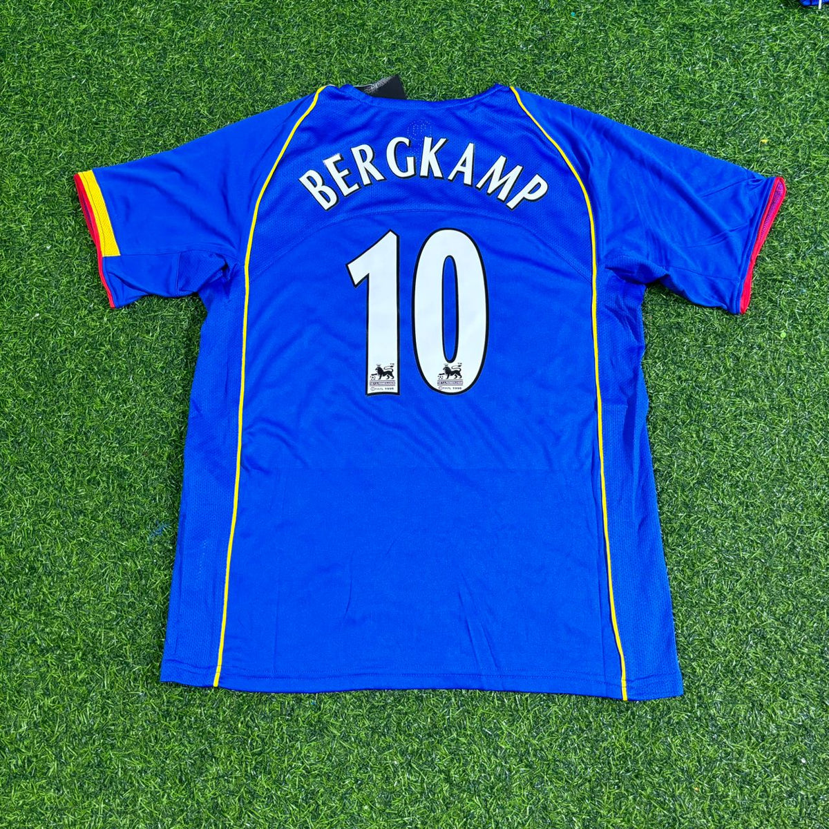 Dennis Bergkamp Arsenal 2004-2005 Blue Retro Football Jersey – Back View