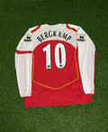 Dennis Bergkamp Arsenal Retro Long Sleeve Kit Jersey – Back View
