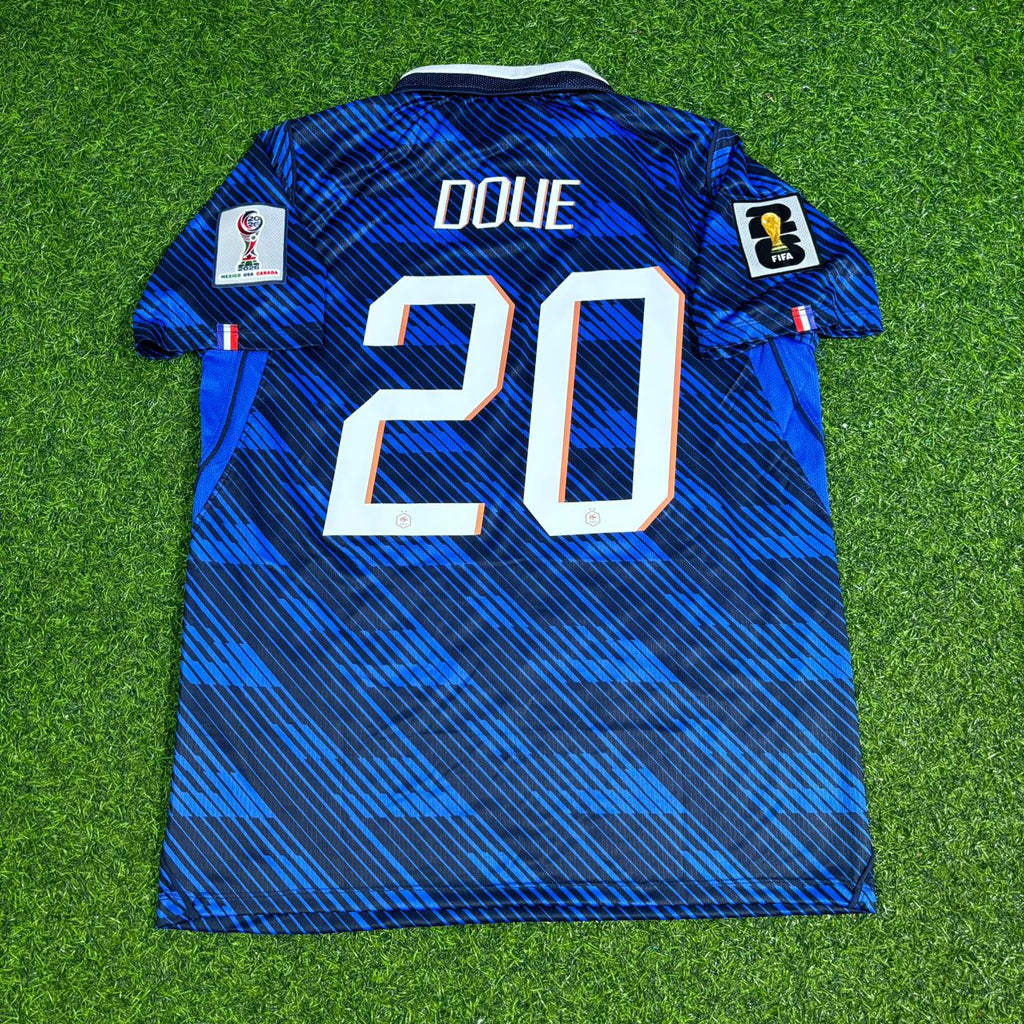 France Home 2026 World Cup Blue Football Jersey – Désiré Doué 20- – Back View