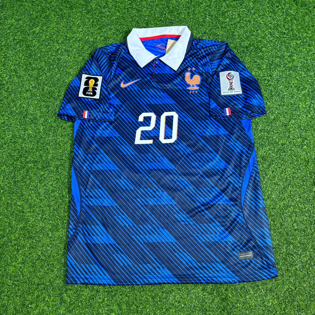 France Home 2026 World Cup Blue Football Jersey – Désiré Doué 20- – Front View