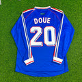 Désiré Doué France Long Sleeve Retro Football Jersey – Back View
